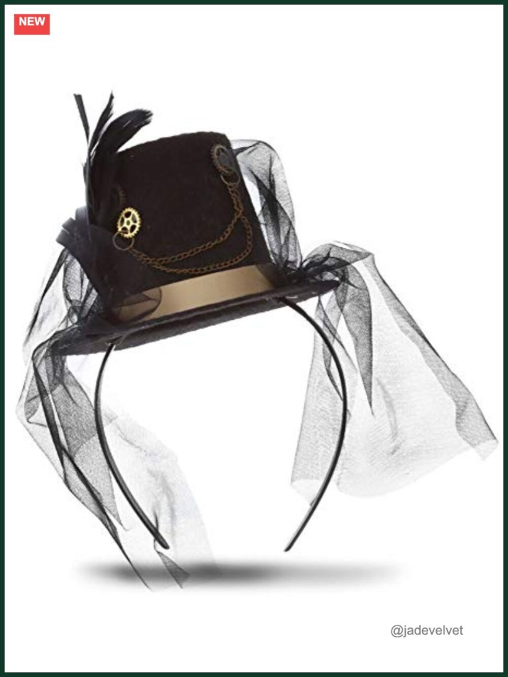Steampunk Mini Top Hat Costume Headband with Veil Fascinator